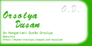 orsolya dusan business card